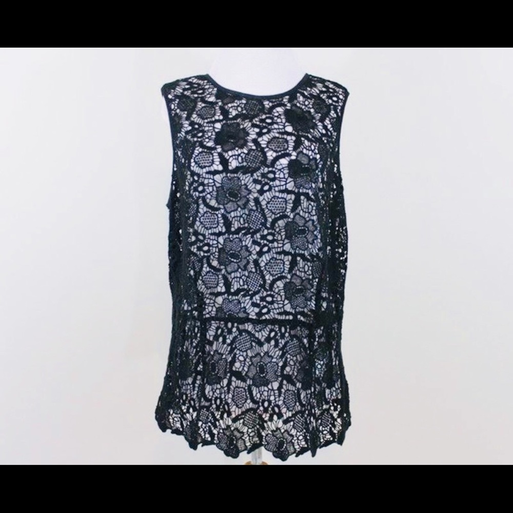 ❤️Cabo Black see through Lace sleeveless tank top